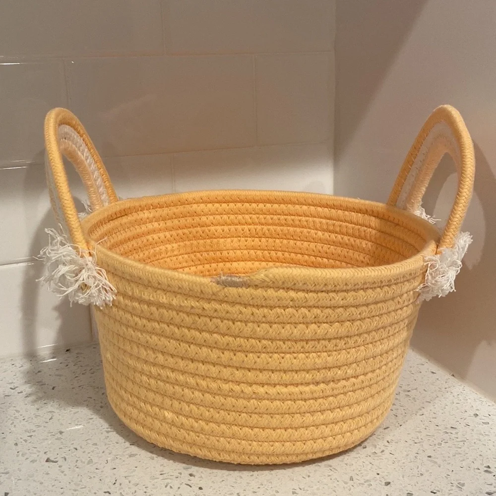 NWT Orange Rainbow Easter/Storage Rope Basket